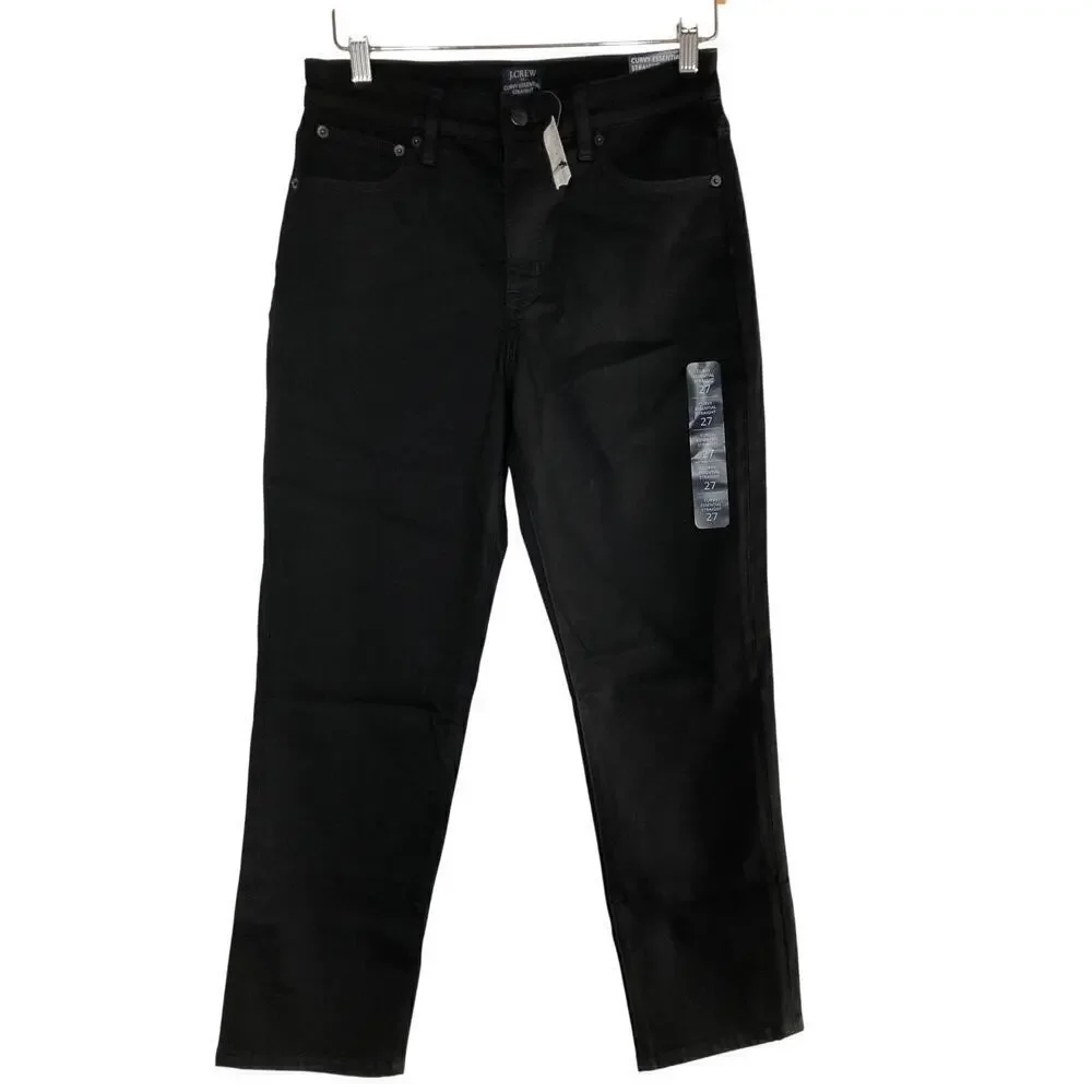 J. Crew Factory Curvy Essential Jeans Straight Leg All Day Stretch Black NWT 33